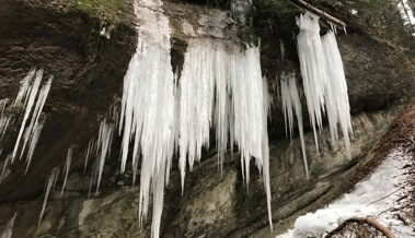 Ein in diesem Winter seltenes Phänomen - Eiszapfen