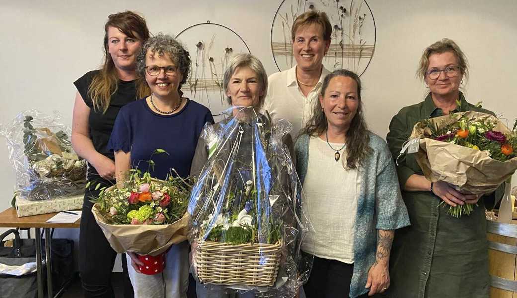 Geehrte, neue und austretende Vorstandsmitglieder (v.l.): Birgit Rohner, Anita Forter, Irene Hutter, Caren Koller, Barbara Knuchel und Ursula Hirt.  Geehrte, neue und austretende Vorstandsmitglieder (v.l.): Birgit Rohner, Anita Forter, Irene Hutter, Caren Koller, Barbara Knuchel und Ursula Hirt.