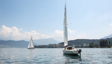 Boot zwischen Altem Rhein und Fussach in Seenot geraten