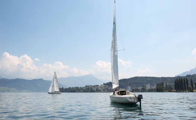Boot zwischen Altem Rhein und Fussach in Seenot geraten