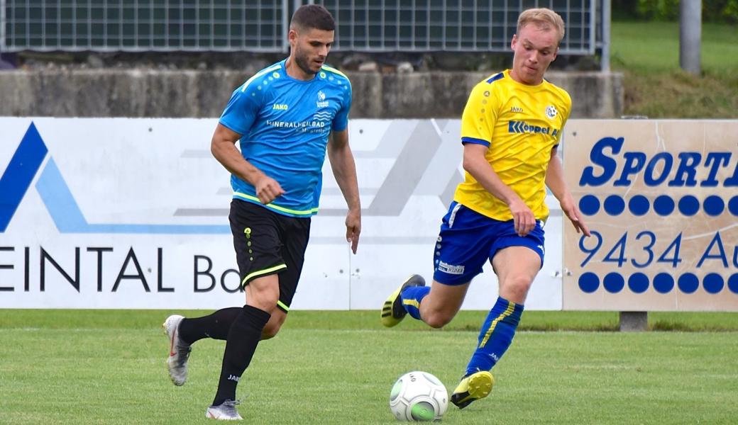 Naim Memeti (am Ball): Der FC St. Margrethen muss in der Rückrunde ohne einen prägenden Spieler der letzten sechs, sieben Jahre auskommen. Der 32-Jährige beendet seine Aktivkarriere. 