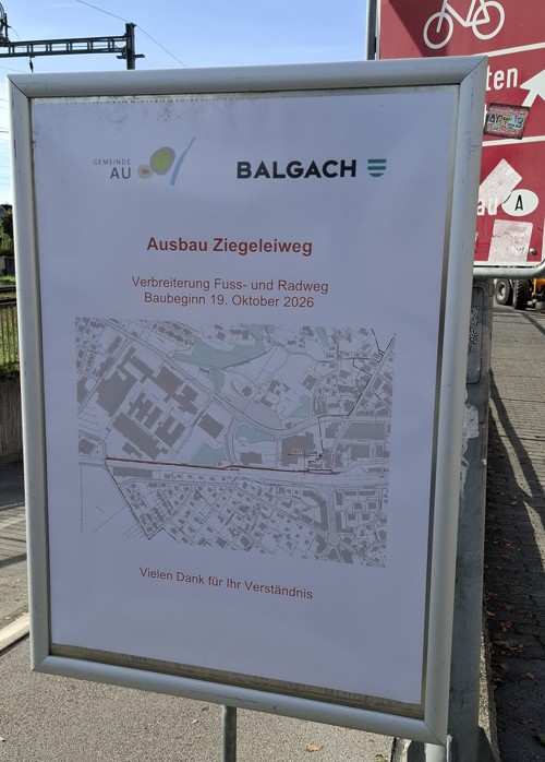 Der Ziegeleiweg wird breiter: Ab Januar 2027 müssen Fussgänger und Velofahrer ausweichen