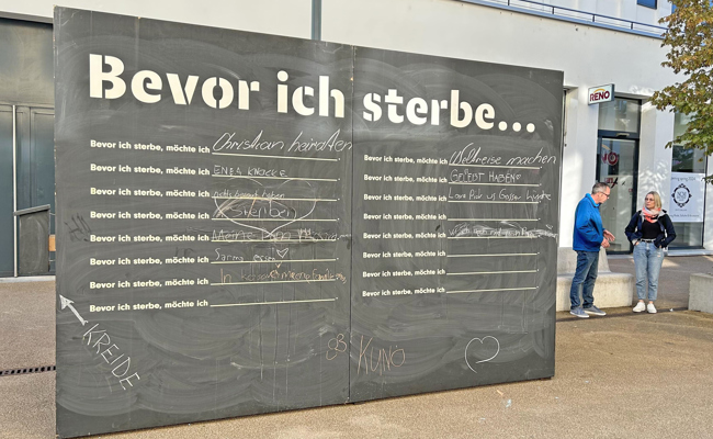 Ein Tabu angetastet, und öffentlich über Wünsche fürs Leben vor dem Tod gesprochen