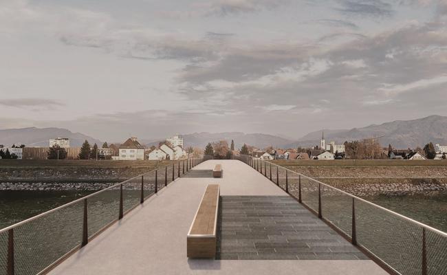 So könnte die neue Velobrücke über den Rhein aussehen