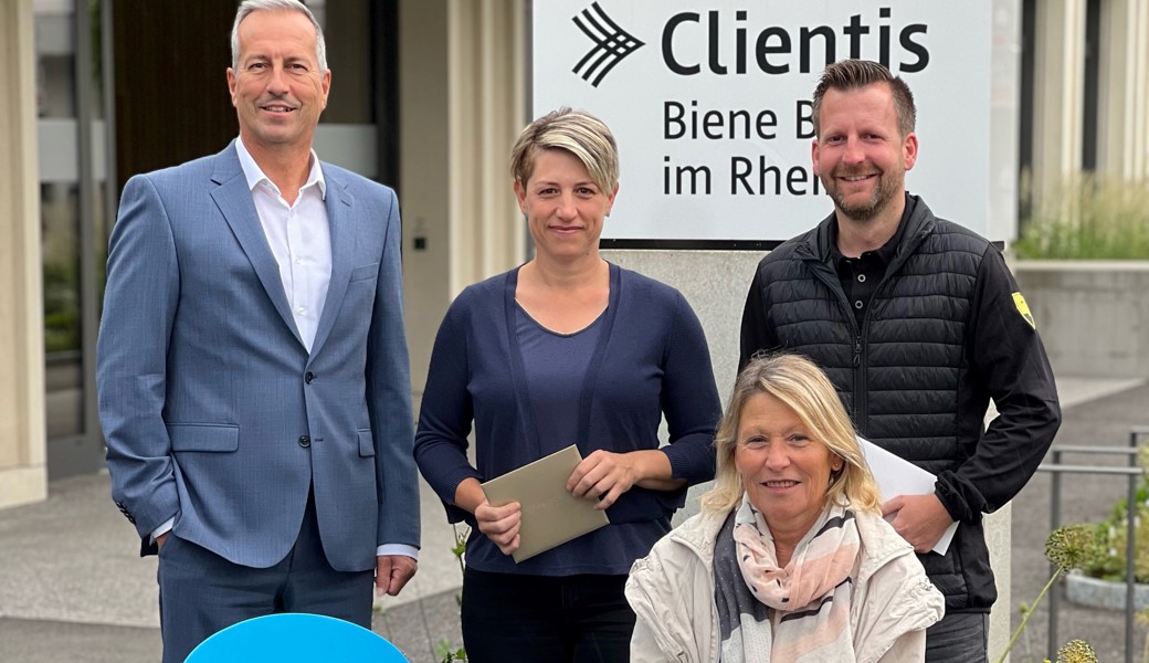 v.l. René Bognar, Vorsitzender der Geschäftsleitung, Sandra Boralli (Hof Weissbad), Dorothea Köppel (Säntis Bergbahnen) und Andreas Broger (Hoher Kasten)