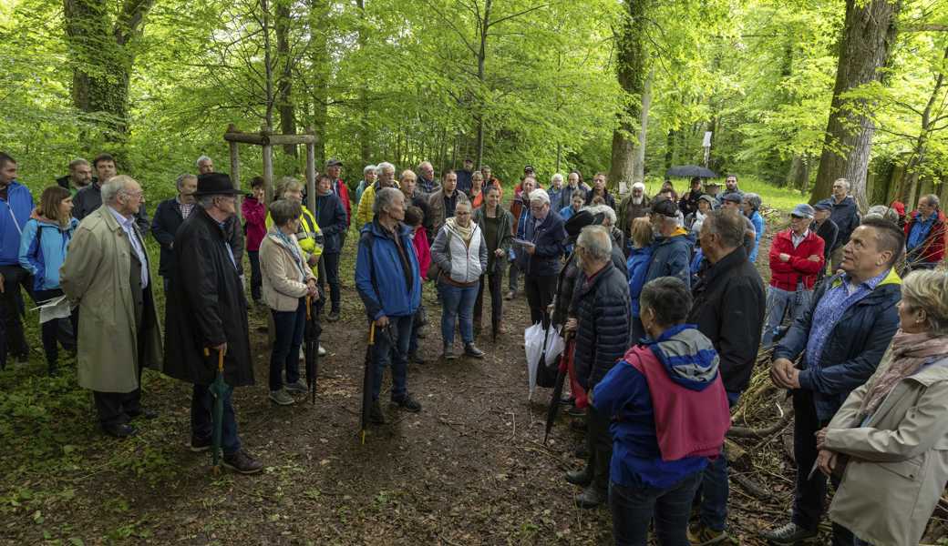 Die Vereinsmitglieder hören den Ausführungen des Revisors Jürg Mächler zu. Vorne rechts ist Toni Loher zu sehen.
