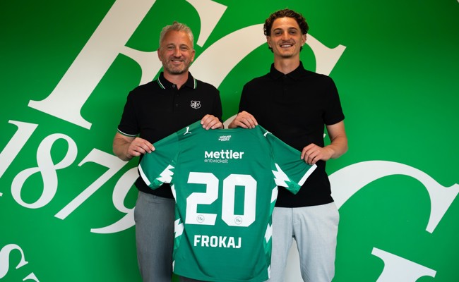 Mittelfeldspieler Leon Frokaj wechselt von Aarau zum FC St. Gallen