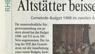 Nein zum Budget ist nichts Neues