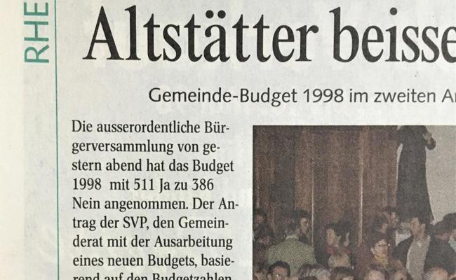 Nein zum Budget ist nichts Neues