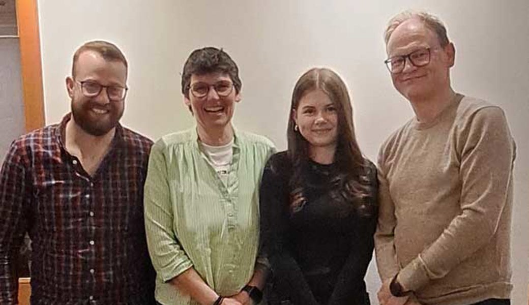 Beim Musikverein im Rampenlicht (v. l.): Dominik Bieri, Svenja Wick, Sina Forrer und Andreas Bischofberger.