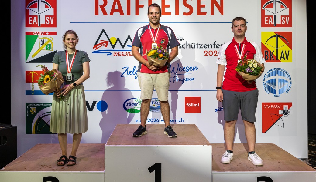 v.l.n.r. Baumgartner Joëlle, Götti Michael, Brüschweiler Joel