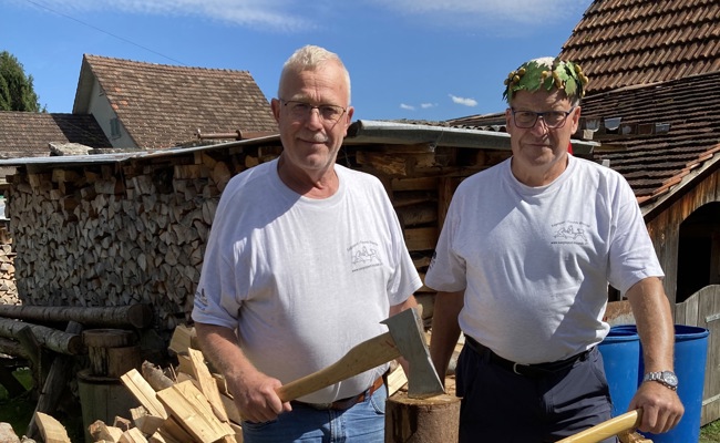 August Segmüller beibt einer der schnellsten im Holzspalten