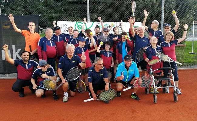 Tennistraining des PluSport Rheintal mit dem TC Oberriet