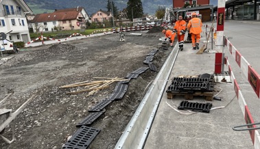 Arbeiten beim SBB Bahnhof: Regenwasser soll vom Parkplatz rinnen