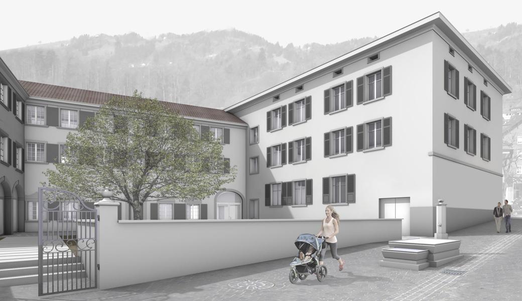 So soll das renovierte «Haus für Geschichte und Kultur» aussehen.Visualisierung: pd