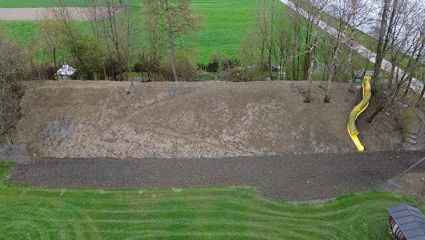 Der frisch sanierte Zielhang.