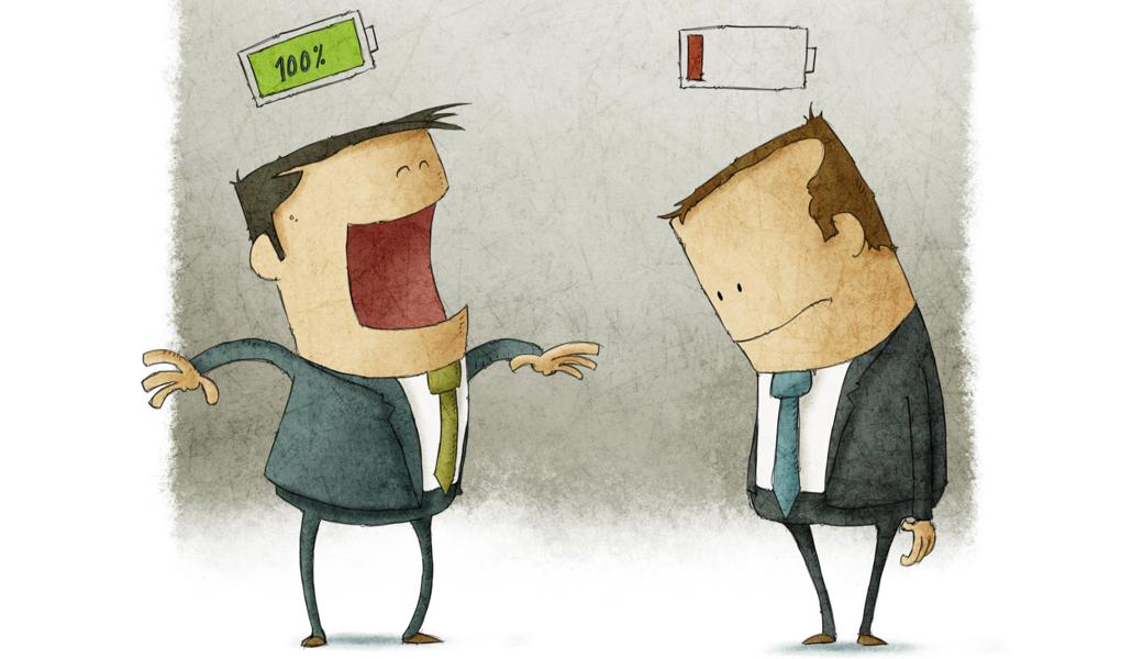 Auch ein Chef muss dann und wann seine Batterie aufladen. Auch ein Chef muss dann und wann seine Batterie aufladen.