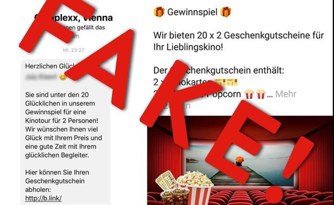 Polizei warnt vor falscher Cineplexx-Facebookseite