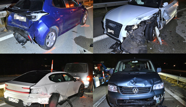 Vier Autos in Verkehrsunfall auf der A13 verwickelt – Autobahn über zwei Stunden gesperrt