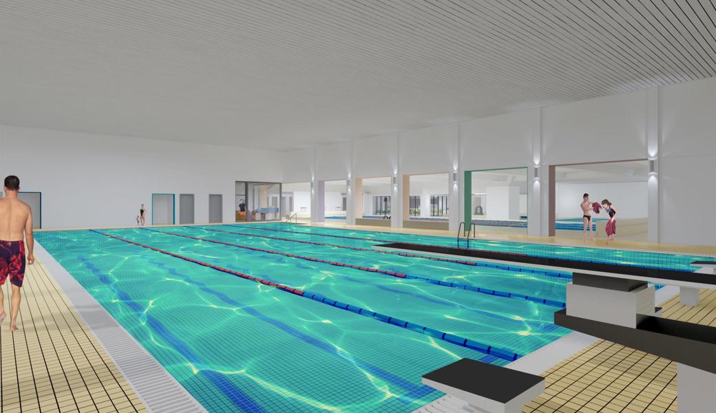 Nach der Sanierung und Attraktivitätssteigerung können die Schulen das Balgacher Hallenbad ab 2021 wieder nutzen.