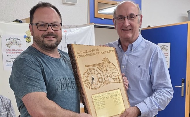 Zimmerschützen Kaien gewinnen Wanderpreis am Vorderländer Verbandsschiessen
