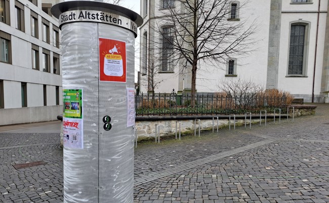 Für einmal gilt im Städtli: Plakate anbringen erwünscht!