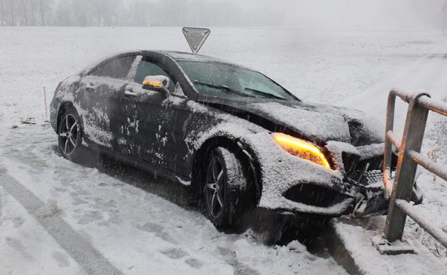 Mit dem Schnee nicht zurecht gekommen