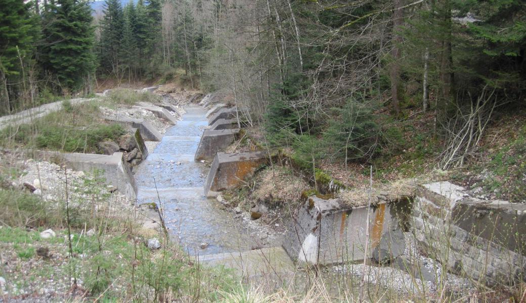 Aufwendige Verbauung im Rheintal: Die Dürrenbachverbauung ob Oberriet.