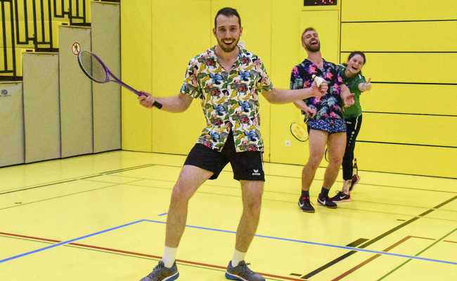 Badminton-Grümpelturnier in Heerbrugg mit Racket, Federball und viel Spass