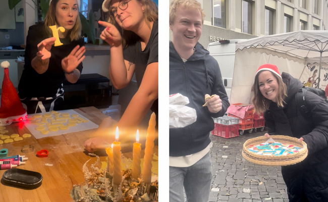 Voller Festtagsstimmung und Guetzliteig  