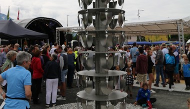 Das Kuspi-Kunstwerk, der markante Dorfbrunnen, sprudelt derzeit nicht