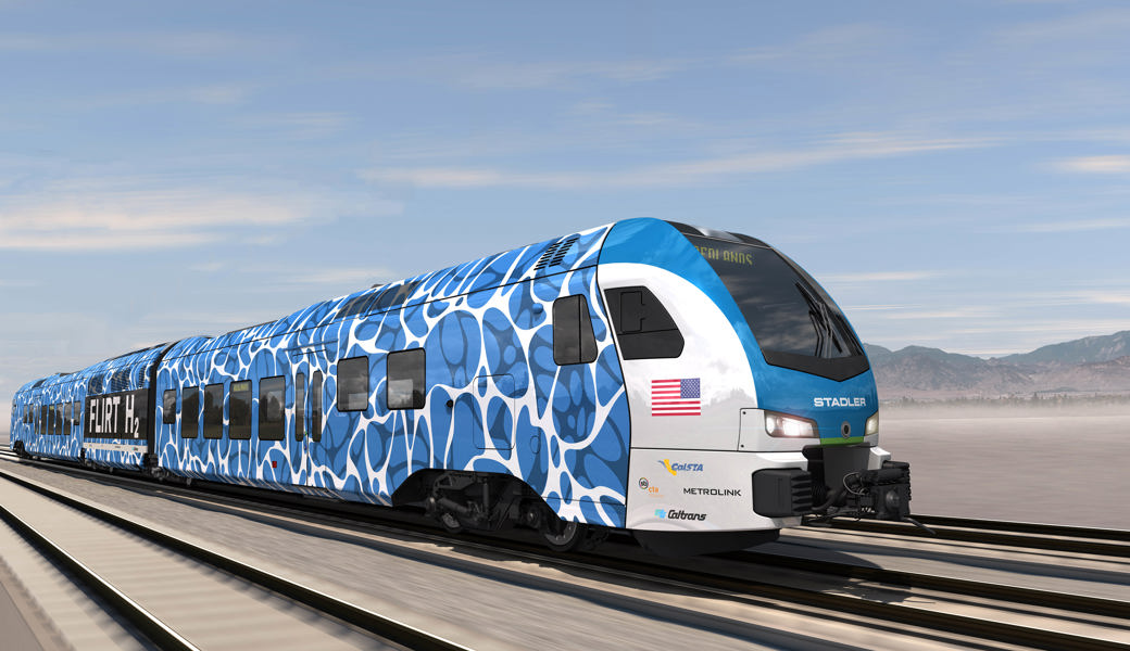 Die Stadler Rail baut einen Wasserstoff-Zug für den Einsatz in Kalifornien.