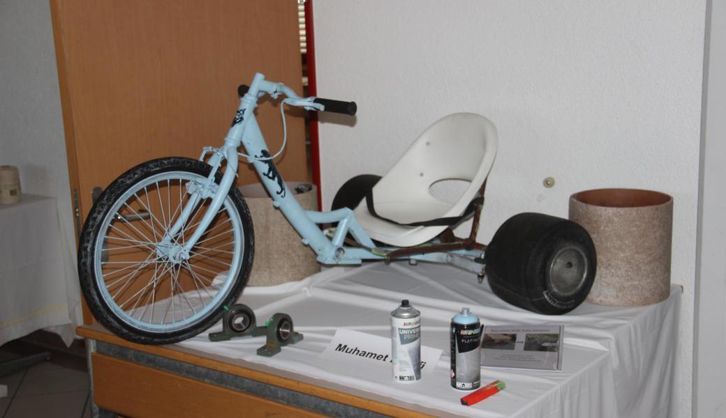 Noch ein Projektarbeitsbeispiel: Von Muhamet Istrefi stammt dieser Drift-Trike-Rahmen.