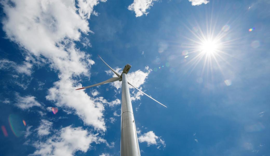 Das Windkraftwerk Haldenstein der Firma Calandawind bei Chur.