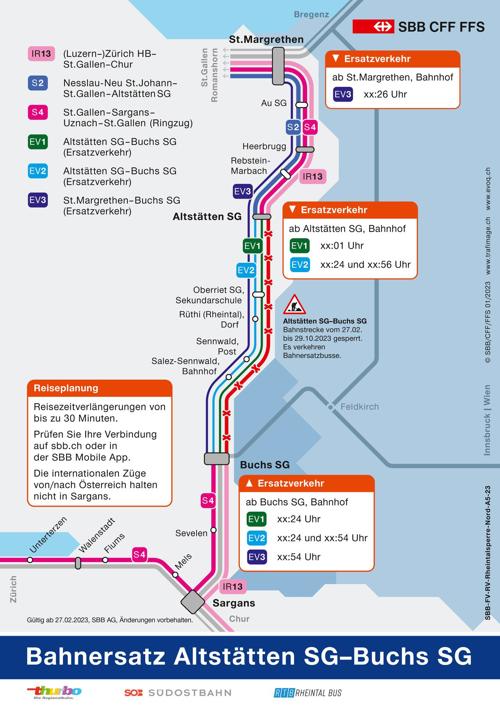 Wegen SBB-Doppelspurausbau: Ab Montag verkehren Ersatzbusse zwischen Altstätten und Buchs Wegen SBB-Doppelspurausbau: Ab Montag verkehren Ersatzbusse zwischen Altstätten und Buchs