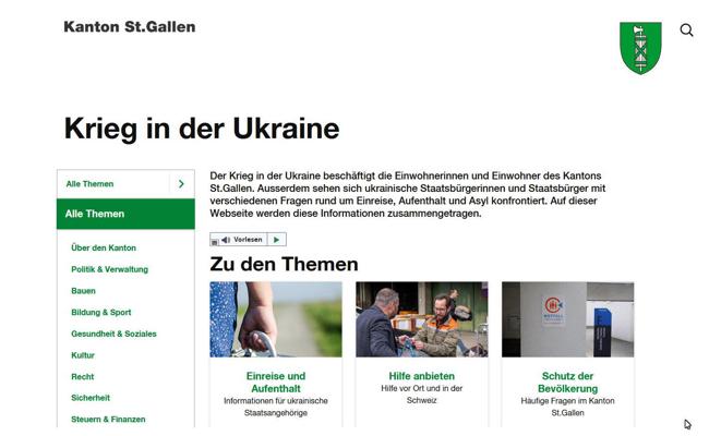 Ukraine-Krieg: Kanton stellt Webseite für Bevölkerung und Flüchtlinge online