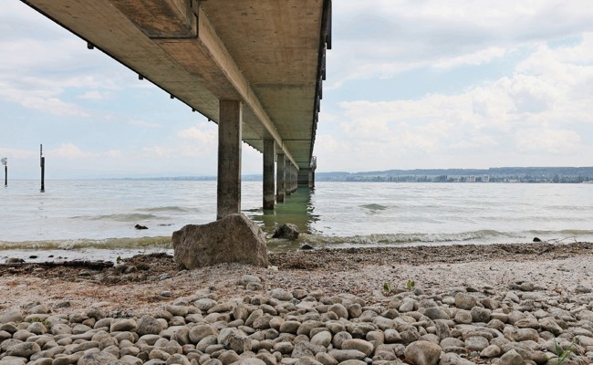 Der Pegel des Bodensees sinkt auf einen historischen Tiefstand