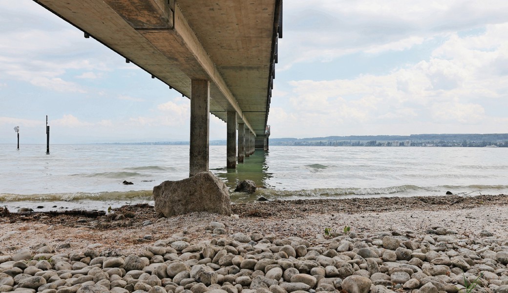 Der Pegel des Bodensees sinkt auf einen historischen Tiefstand