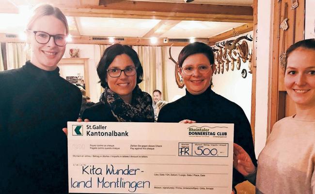 Rheintaler Donnerstagsclub sponsert Kita Wunderland