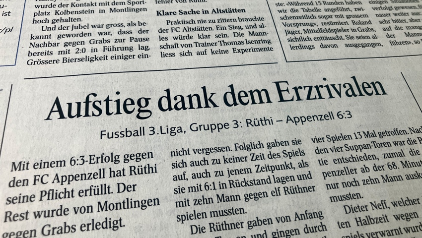 Dieser Artikel erschien im «Rheintaler» vom 13. Juni 2000.