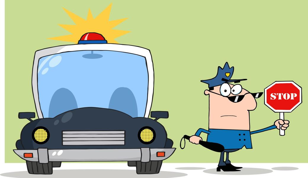Schon wieder: Polizeikontrolle.