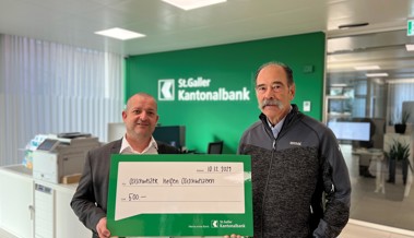 St.Galler Kantonalbank unterstützt «Ostschweiz hilft Ostschweiz» zu Weihnachten