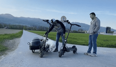 Auf fünf Rädern durch die Schweiz - mit Hund und Helm