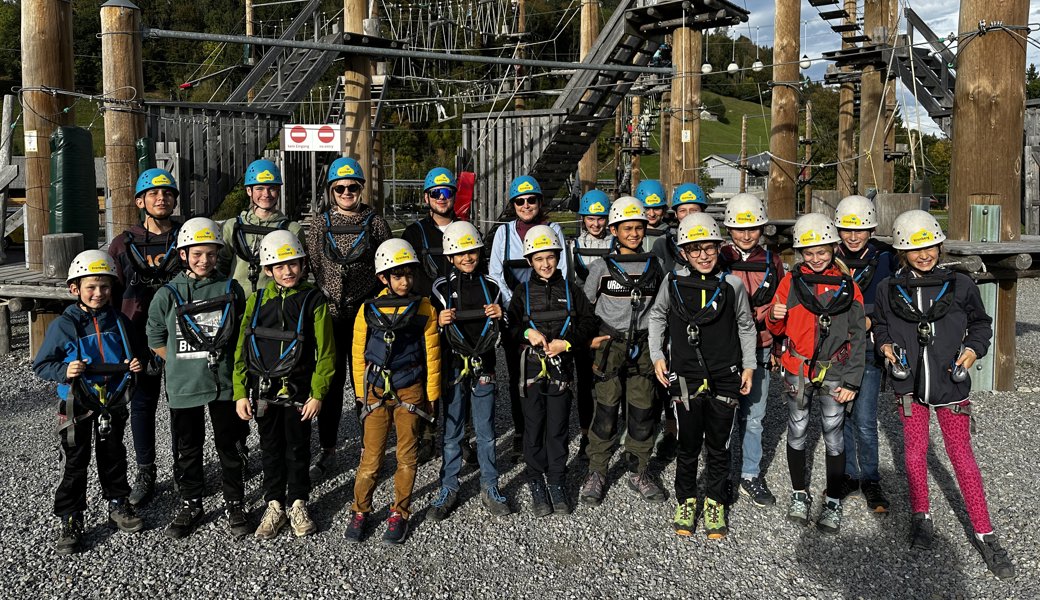 Die Kadettenmusik Altstätten im Kronberg Zipline-Park. 