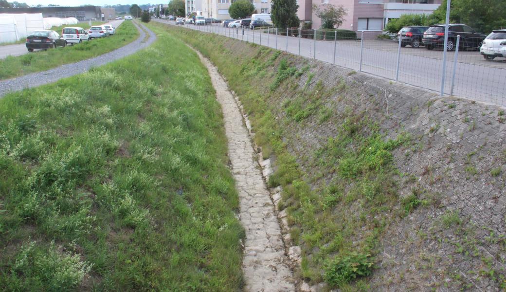 Der Kesselbach unterhalb des Kiessammlers.