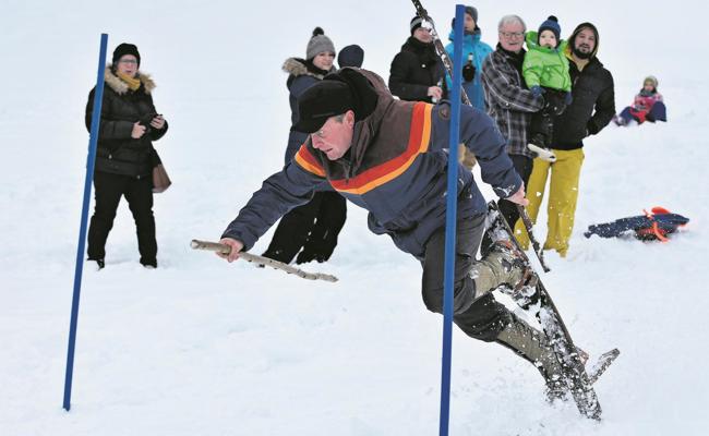 Purzelbäume im Neuschnee