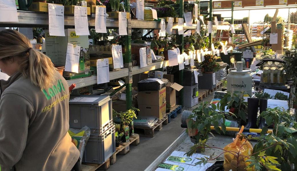 Zum Abholen bereit: Während des Lockdowns im Frühling 2020 stellte die Landi der Kundschaft um die 2000 Bestellungen mit über 20'000 Produkten zusammen.
