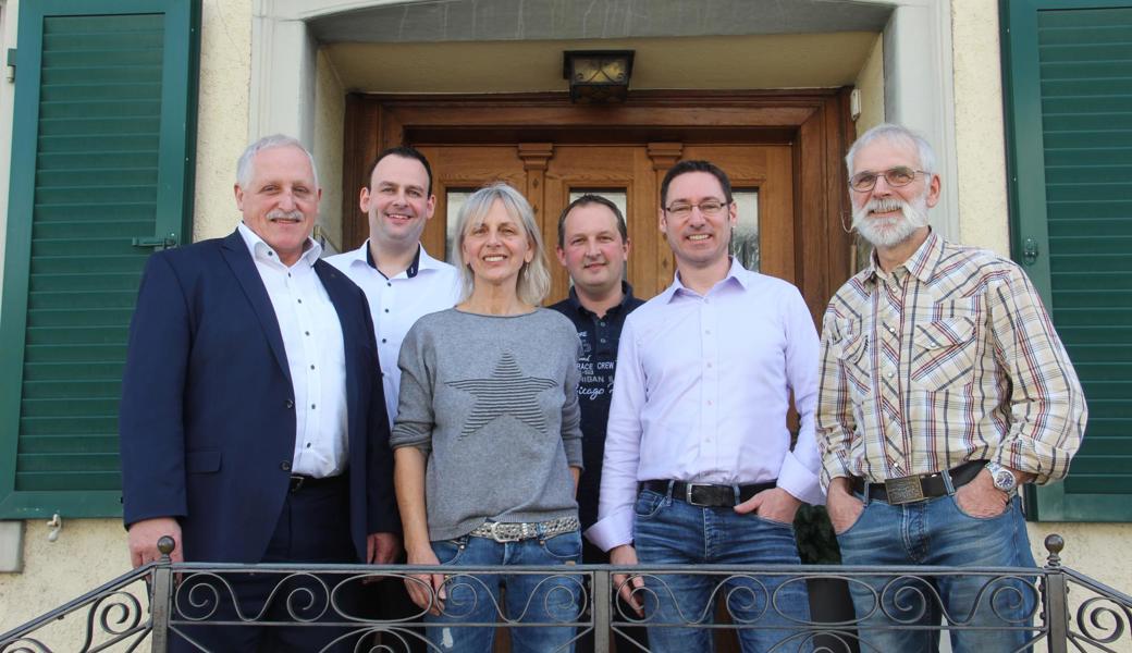 Dieses Sextett verteidigte für die SVP gemäss deren Ziel sechs Sitze: (von links) Walter Freund, Christian Willi, Carmen Bruss, Thomas Eugster, Markus Wüst und Peter Kuster.