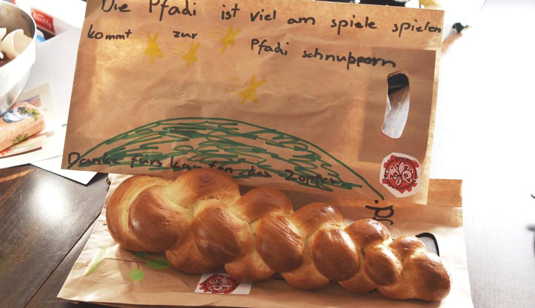Mit solchen Botschaften waren die Zopfsäcke versehen.