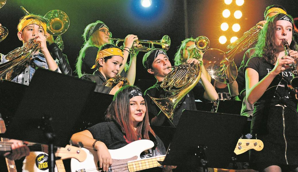 Die Jungmusik machte beim diesjährigen Programm mit besonderer Begeisterung mit.